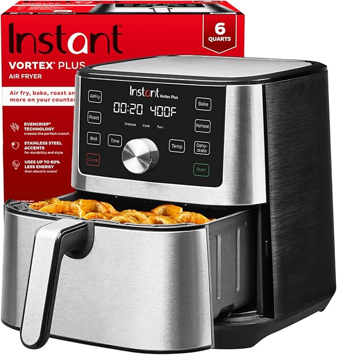 Instant Vortex Plus 6QT Air Fryer Instant Pot Air Fryer 6-in-1 Instant Vortex Plus XL Air Fryer Instant Pot Vortex Plus 6 quart Air fryer with dehydrate function Air fryer that roasts and bakes Instant Pot brand air fryer 6-quart air fryer for families Best air fryer 2025 for home cooking Instant Pot Vortex Plus air fryer reviews Easy meals with Instant Vortex 6QT How to use Instant Vortex air fryer functions Instant Pot Vortex air fryer cleaning guide Quick recipes for Instant Vortex Plus 6-in-1 Air fryer with app recipes Energy efficient kitchen appliances Instant Brands air fryer Nonstick air fryer basket Family-size air fryer