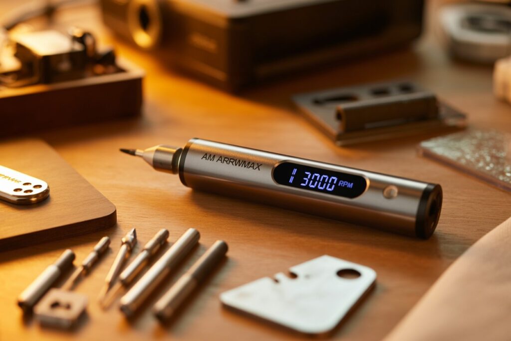 Mini cordless engraving pen  Electric engraving pen  AM ARROWMAX engraving pen  Rotary tool for engraving  Engraving pen for metal and wood  DIY engraving tool  Engraving pen with OLED display  Multi-surface engraving pen  Rechargeable mini rotary tool  Engraving tool with 42 bits Best cordless engraving pen for crafts  How to engrave wood and metal with one tool  Mini electric engraving pen with magnetic charge  Precision rotary tool for glass and plastic engraving  Engraving tool for beginners and hobbyists HollowCup motor engraving tool  Compact DIY rotary engraver  USB rechargeable engraving tool  Portable crafting pen for home projects  Lightweight metal engraving tool